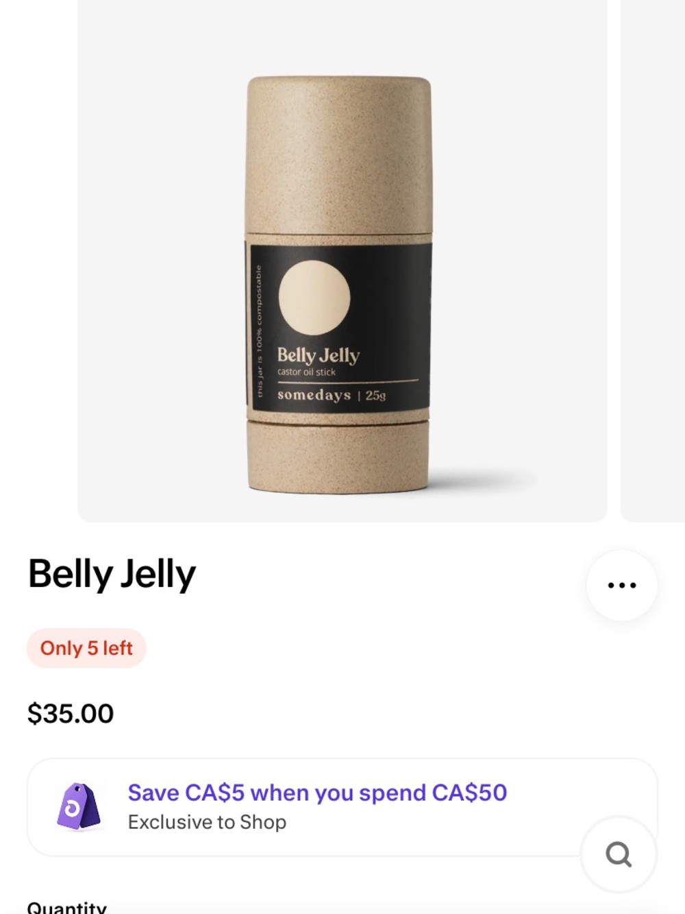 Somedays Lovin Belly Jelly Castor Oil Stick — Tan & Black Label